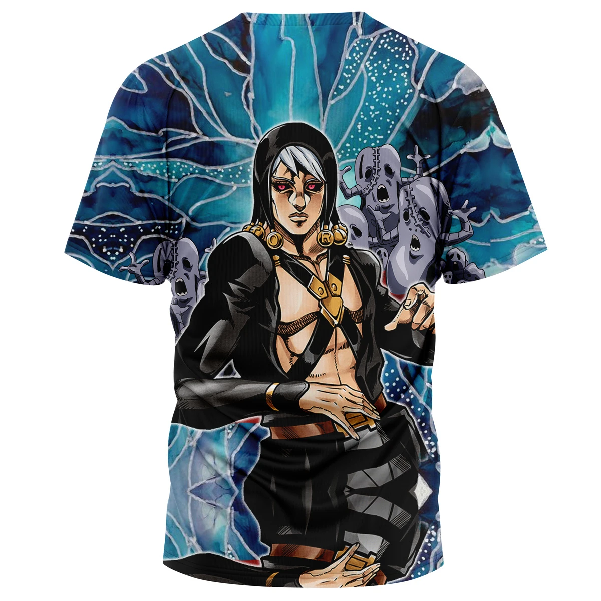 Trippy Risotto Nero Metallic Jojo’s Bizarre Adventure T-Shirt 4 Trippy Risotto Nero Metallic Jojo’s Bizarre Adventure T-Shirt - Image 2