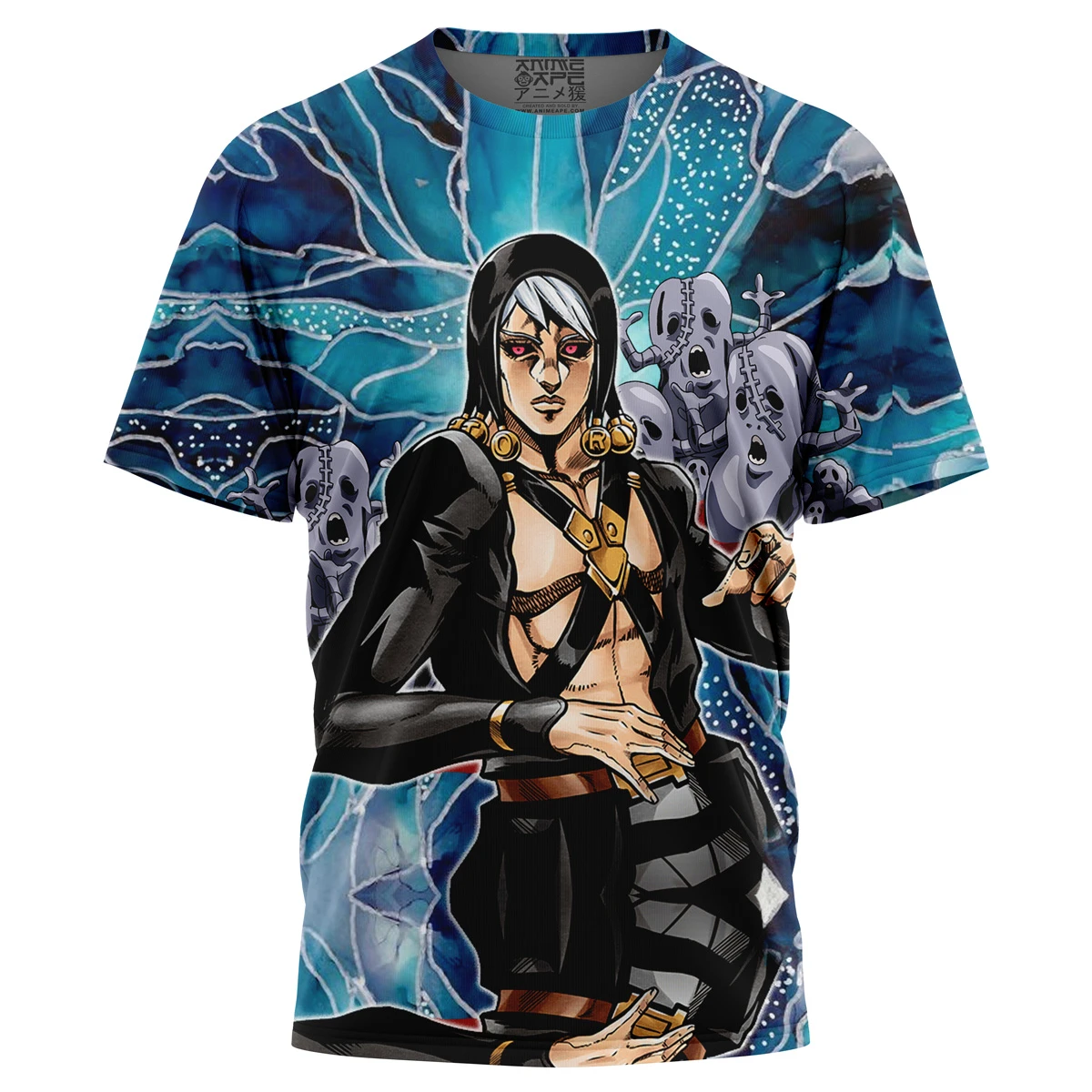 Trippy Risotto Nero Metallic Jojo’s Bizarre Adventure T-Shirt 3 Trippy Risotto Nero Metallic Jojo’s Bizarre Adventure T-Shirt